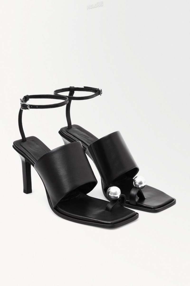 Black COS The Sphere Heeled Sandals Sandals | 189745-WPF