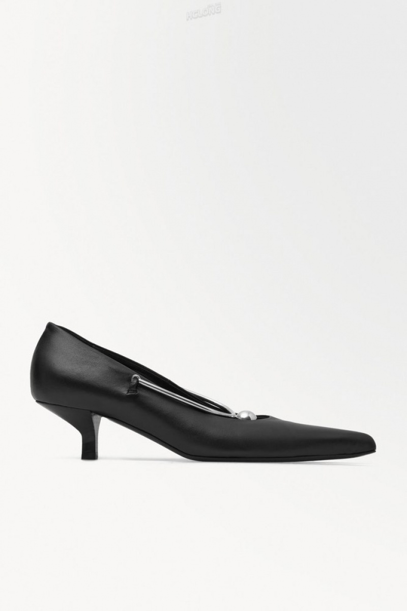 Black COS The Sphere Point-Toe Pumps Pumps | 195084-IMH