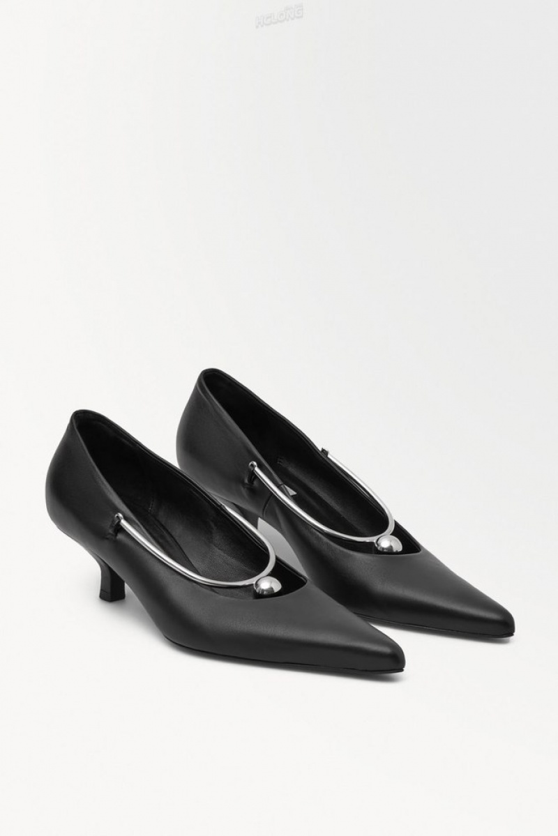 Black COS The Sphere Point-Toe Pumps Pumps | 195084-IMH