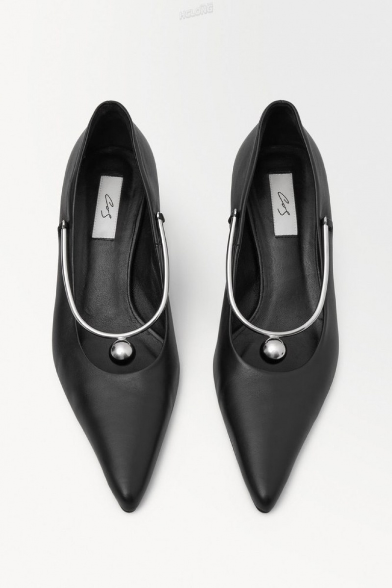 Black COS The Sphere Point-Toe Pumps Pumps | 195084-IMH