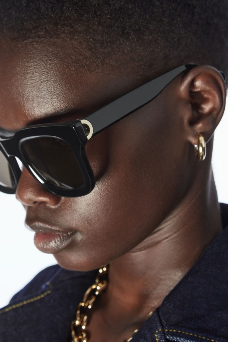 Black COS The Square Acetate Sunglasses Sunglasses | 641098-YSL