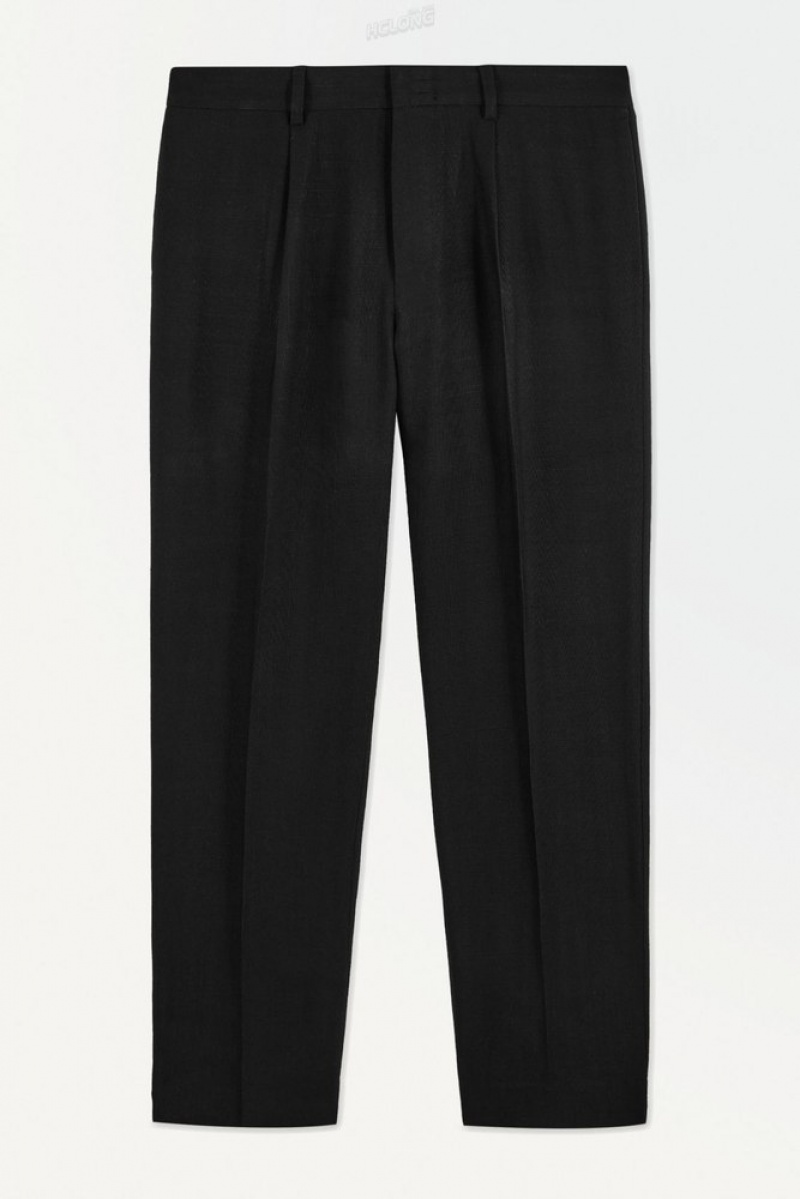 Black COS The Tailored Straight-Leg Trousers Pants | 827031-FAQ