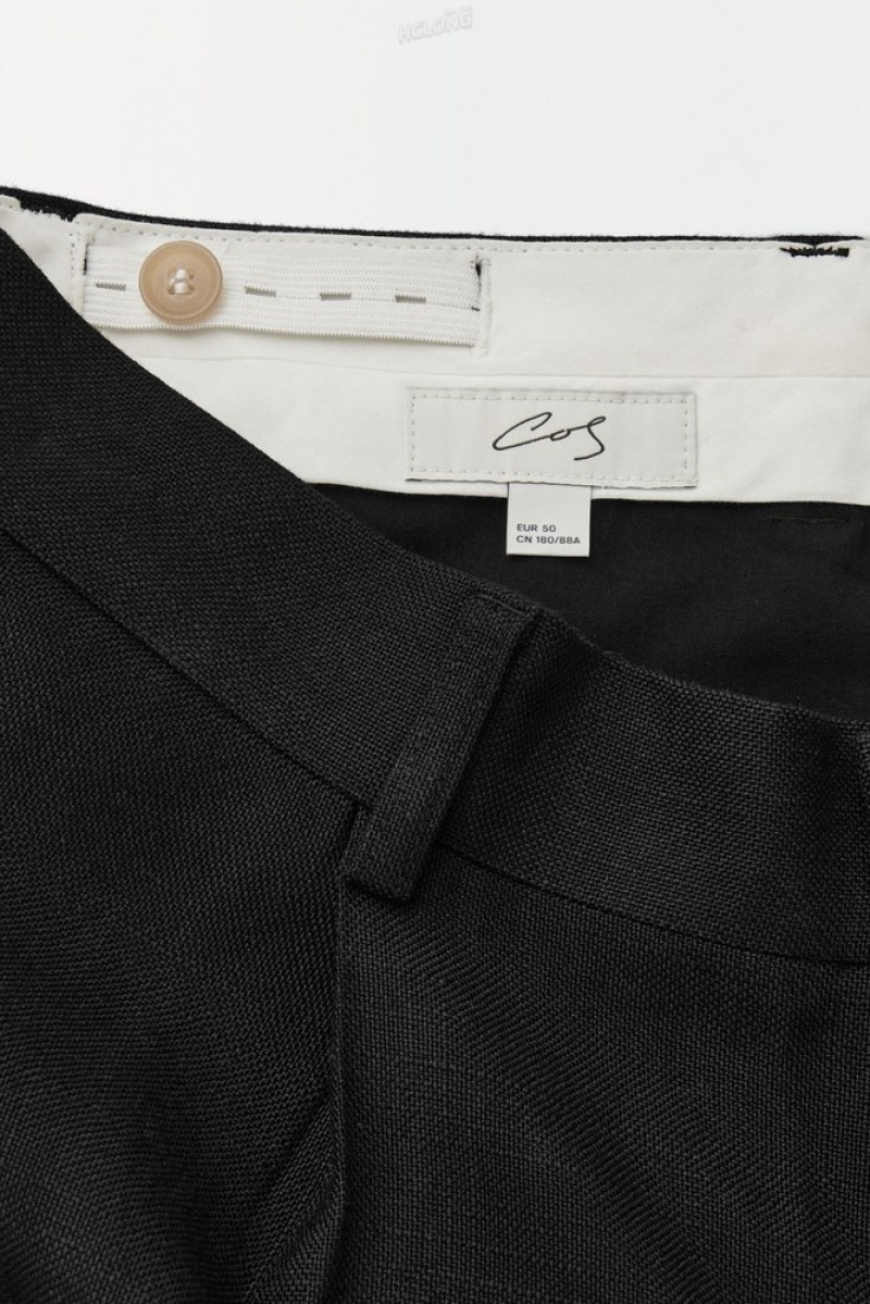 Black COS The Tailored Straight-Leg Trousers Pants | 827031-FAQ