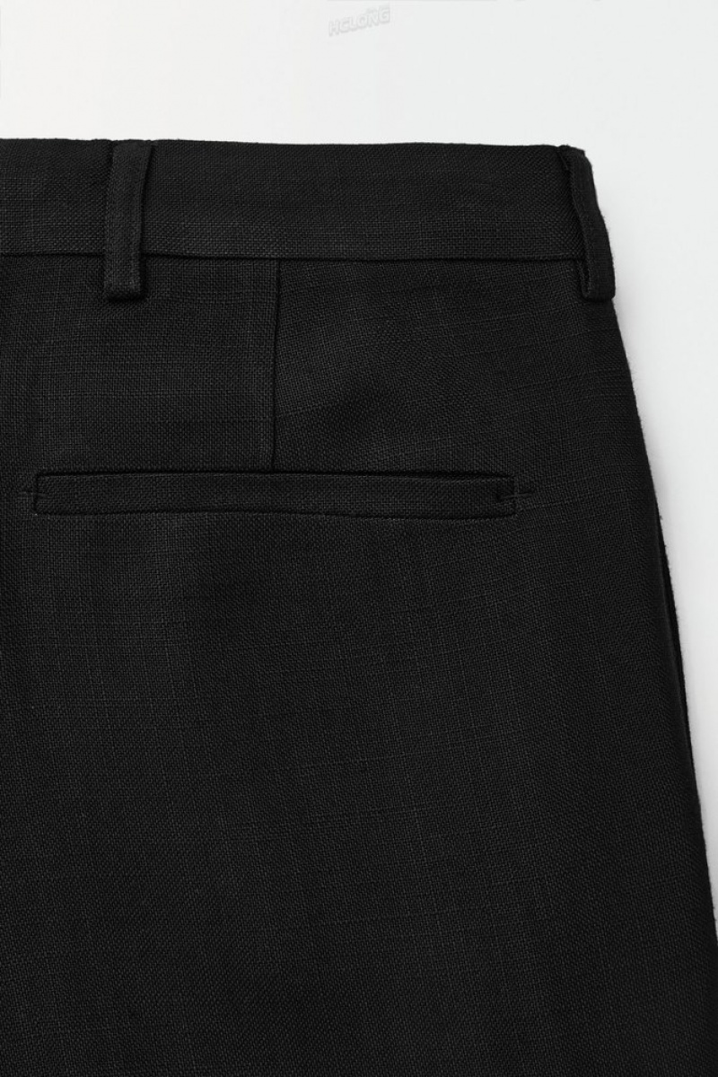 Black COS The Tailored Straight-Leg Trousers Pants | 827031-FAQ