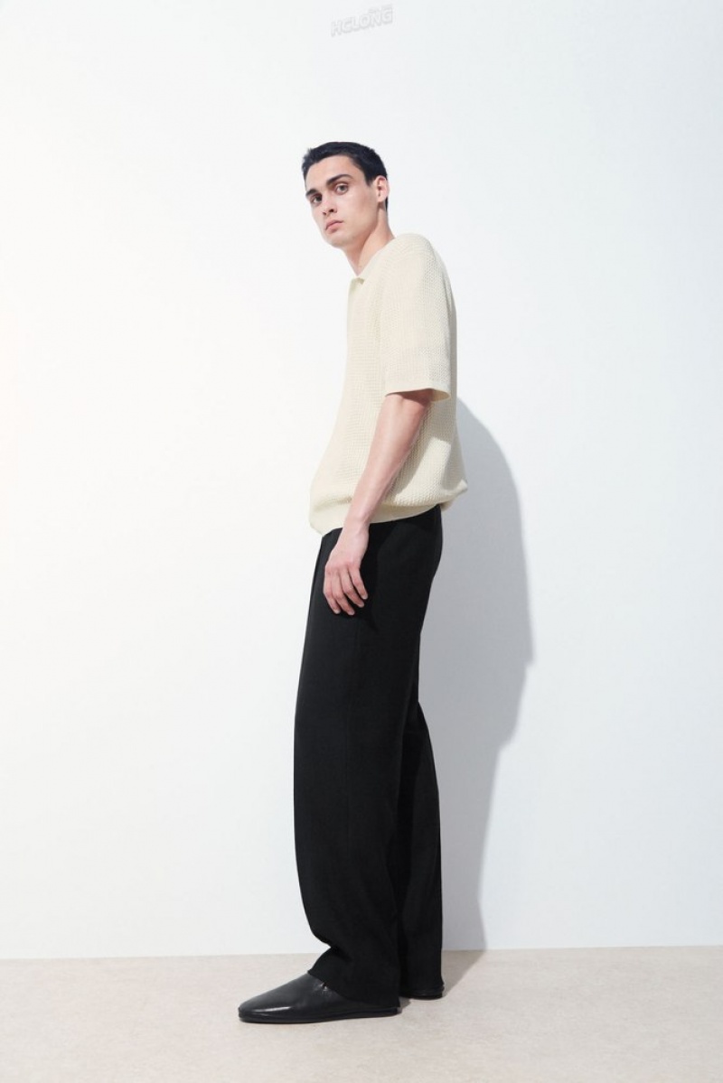 Black COS The Tailored Straight-Leg Trousers Pants | 827031-FAQ