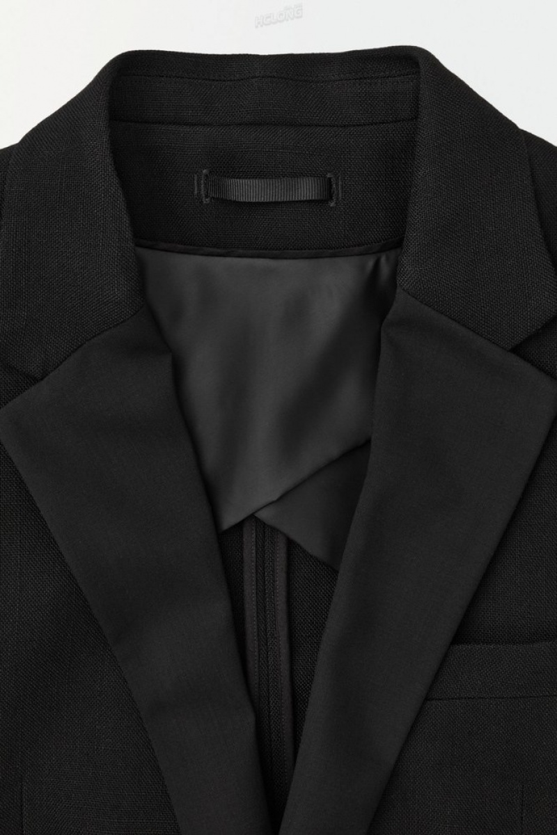 Black COS The Tuxedo Jacket Blazers | 035847-TOZ