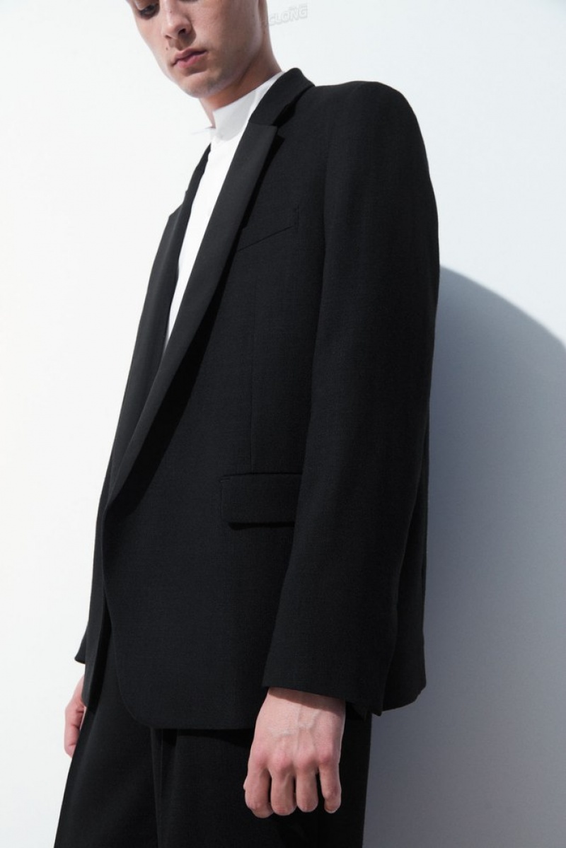 Black COS The Tuxedo Jacket Blazers | 035847-TOZ