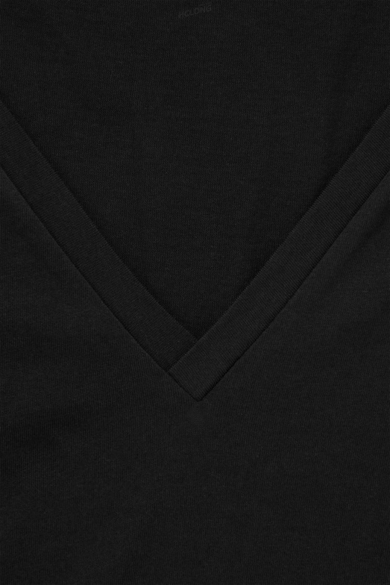 Black COS V-Neck T-Shirt T-shirts | 691504-MSW