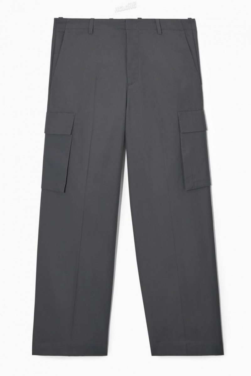 Black COS Wide-Leg Cargo Pants Pants | 296074-BKO