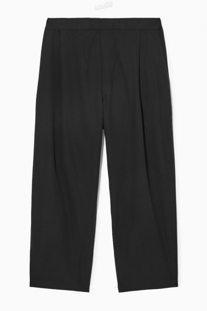 Black COS Wide-Leg Elasticated Pants Pants | 271346-PIB