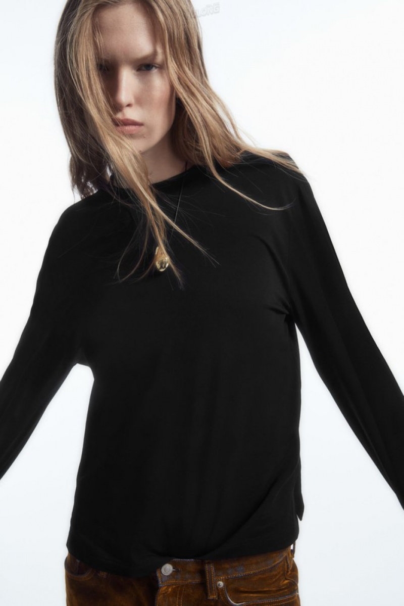 Black COS Wide-Sleeved Top Tops | 135482-YTH