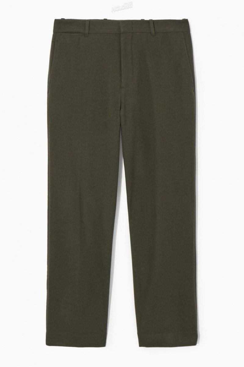 Black COS Wool-Blend Relaxed Tailored Trousers Pants | 792513-LIW