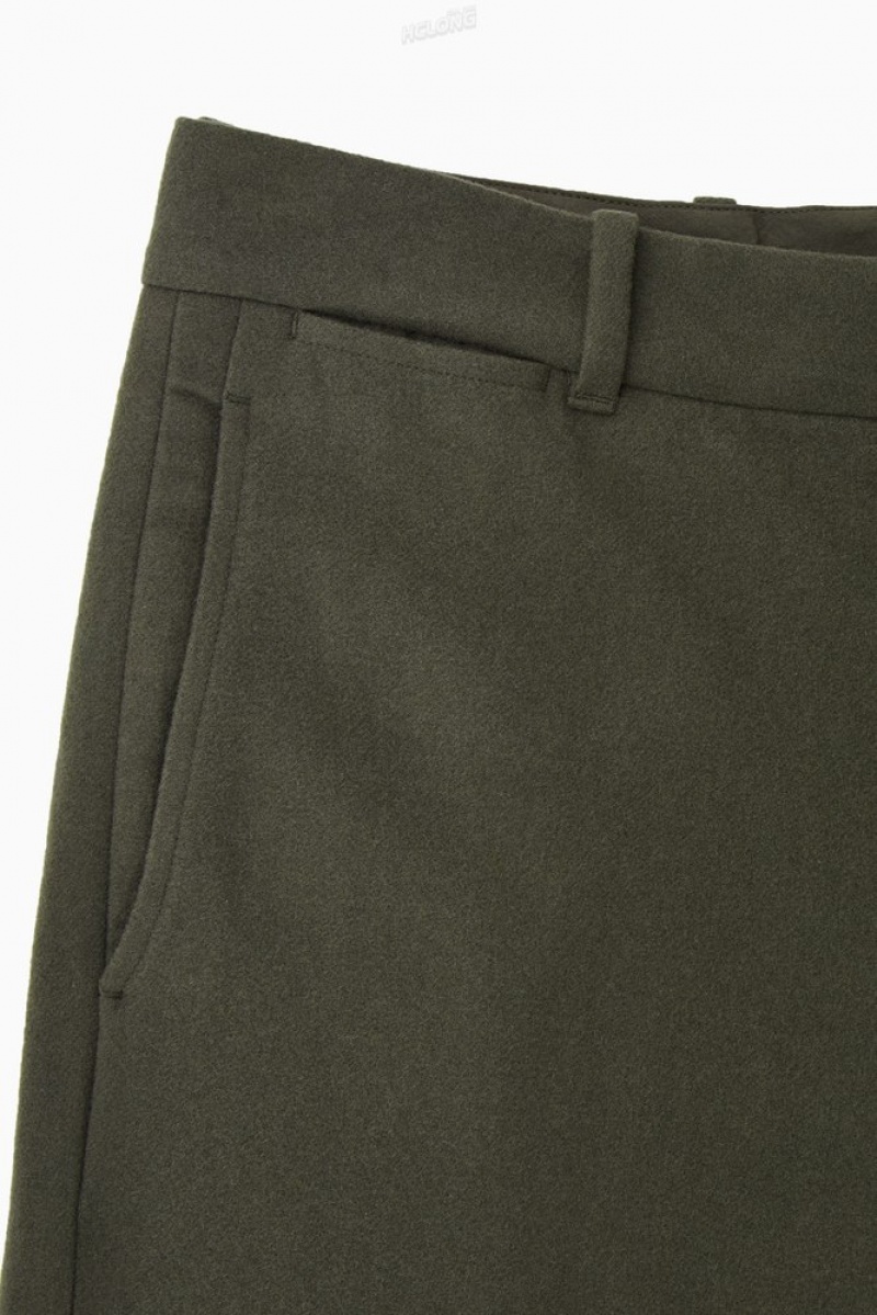 Black COS Wool-Blend Relaxed Tailored Trousers Pants | 792513-LIW