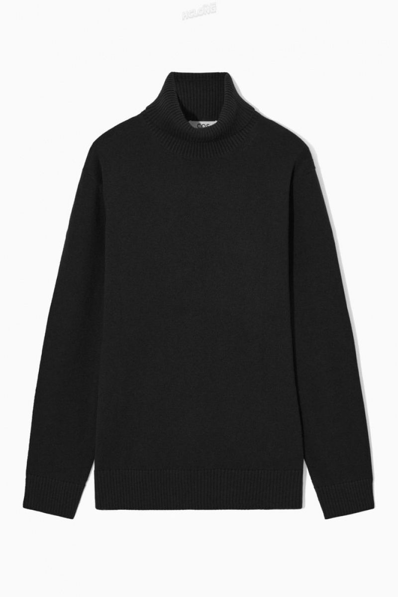 Black COS Wool-Cashmere Turtleneck Sweater Sweaters & Cardigans | 571093-NSD