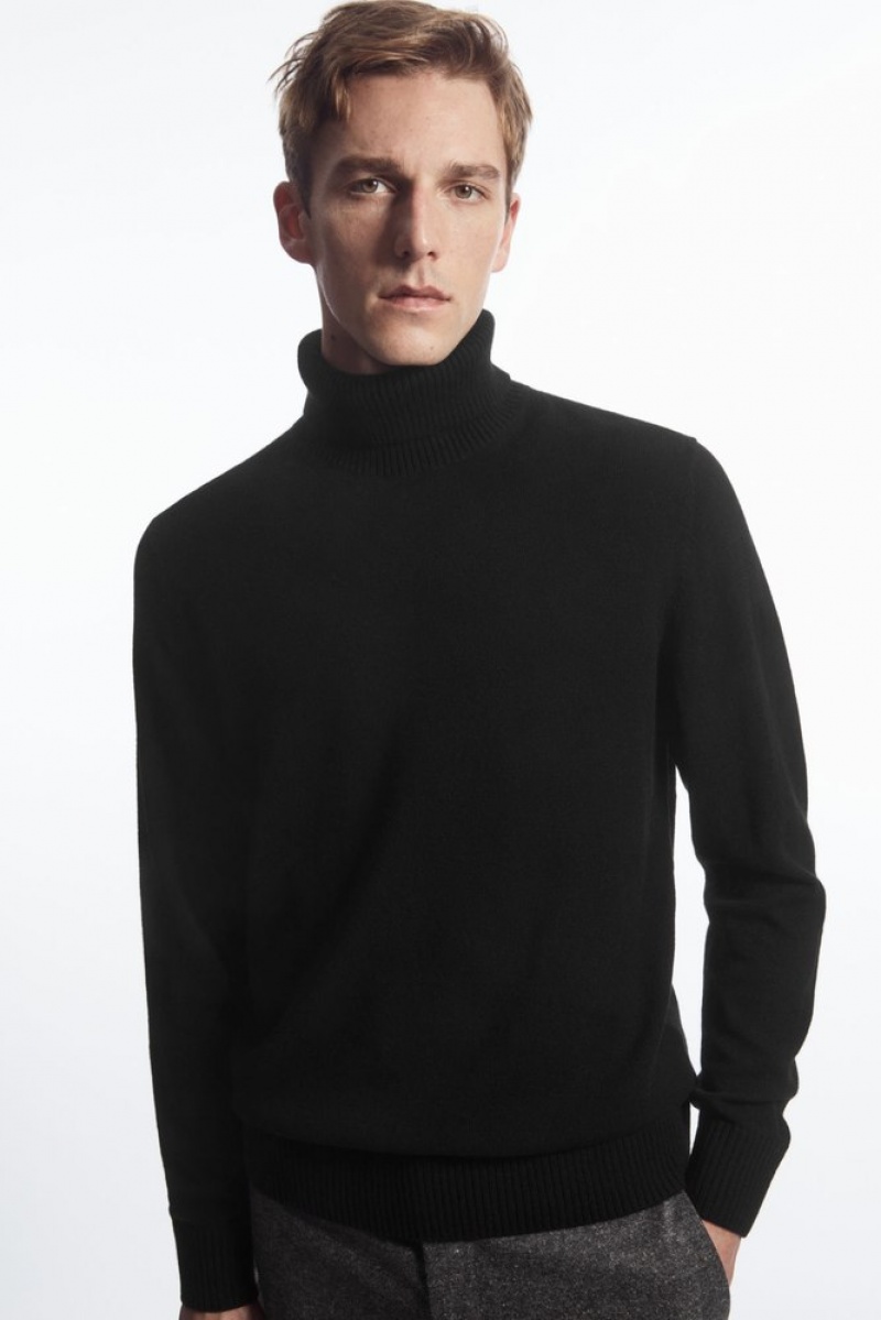 Black COS Wool-Cashmere Turtleneck Sweater Sweaters & Cardigans | 571093-NSD