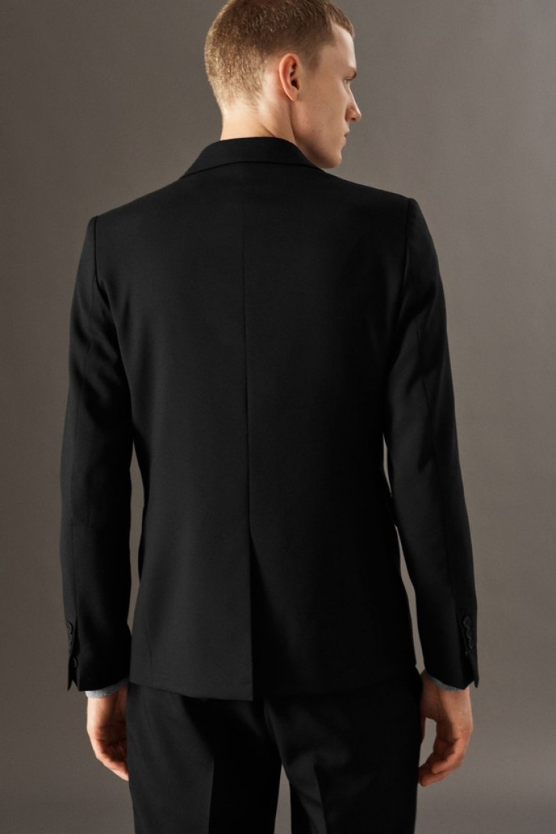 Black COS Wool-Hopsack Blazer - Slim Blazers | 210896-TMN