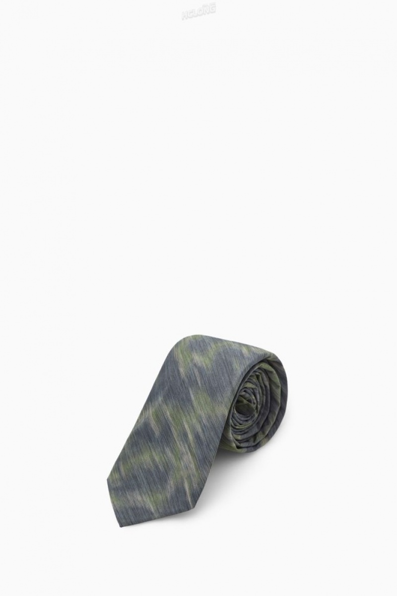 Black / Animal Print COS Animal-Jacquard Slim Tie Ties | 270195-FHG