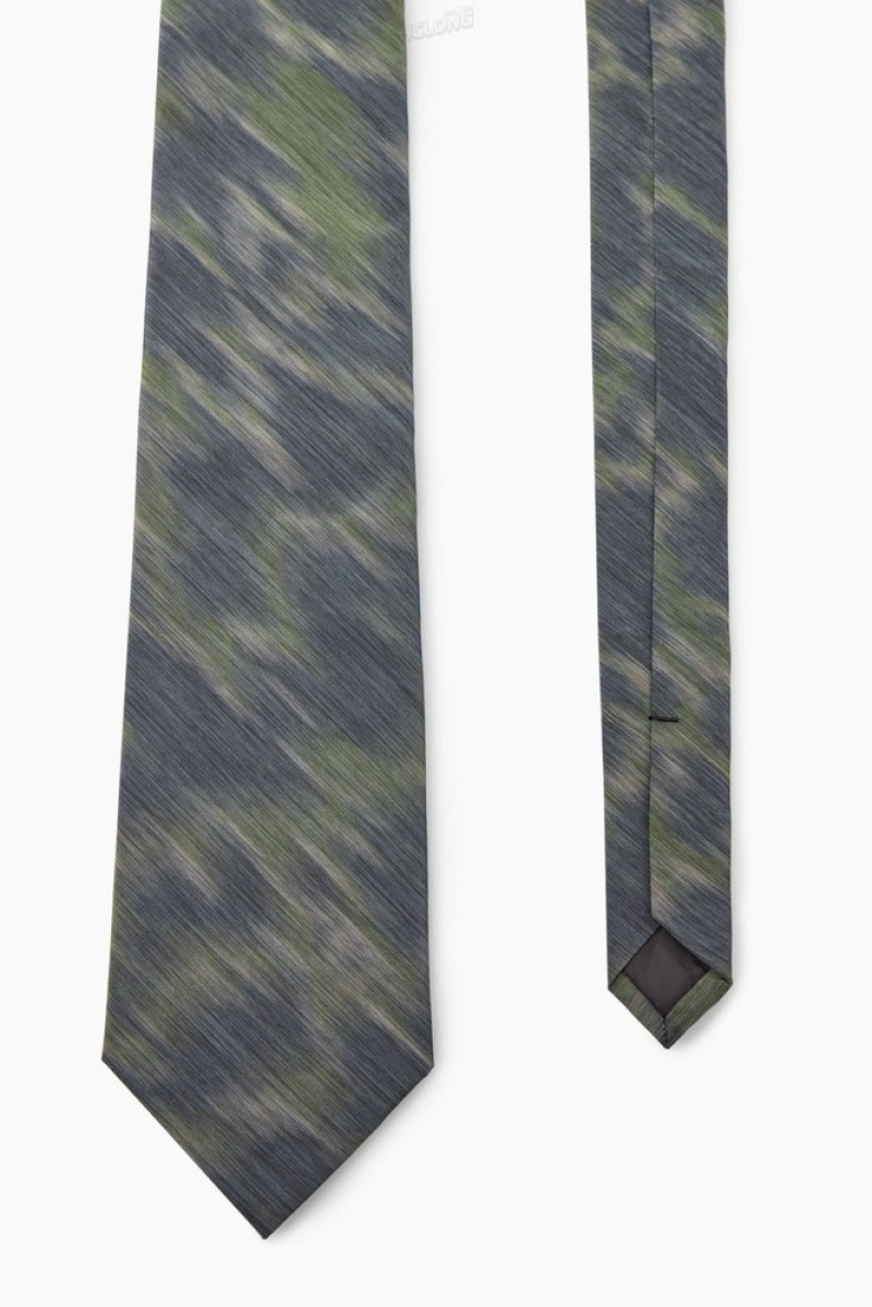 Black / Animal Print COS Animal-Jacquard Slim Tie Ties | 270195-FHG