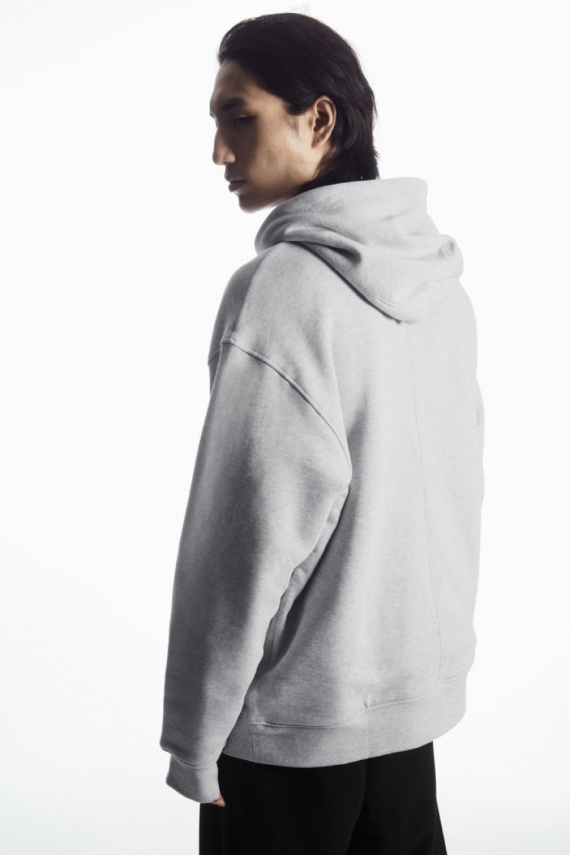 Black / Gray COS Double-Layered Jersey Hoodie Sweatshirts & Hoodies | 834605-YTC