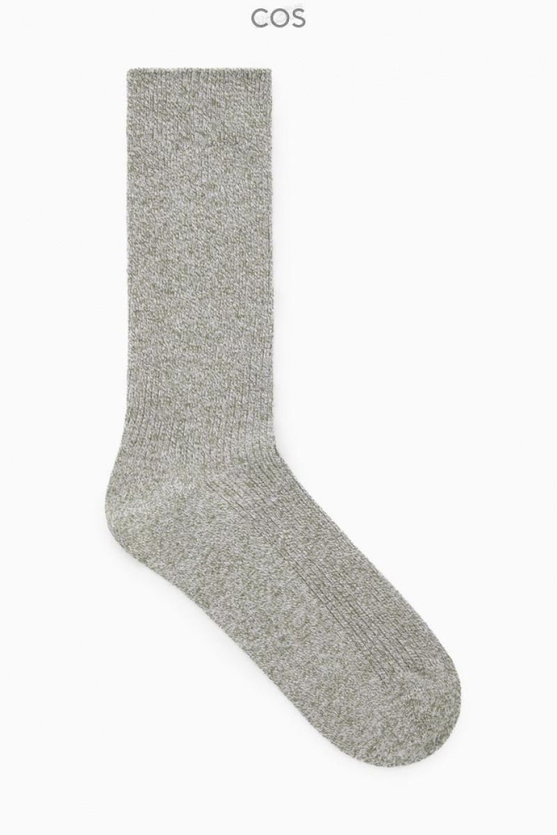 Blue COS Ribbed Socks Socks | 032649-OAT