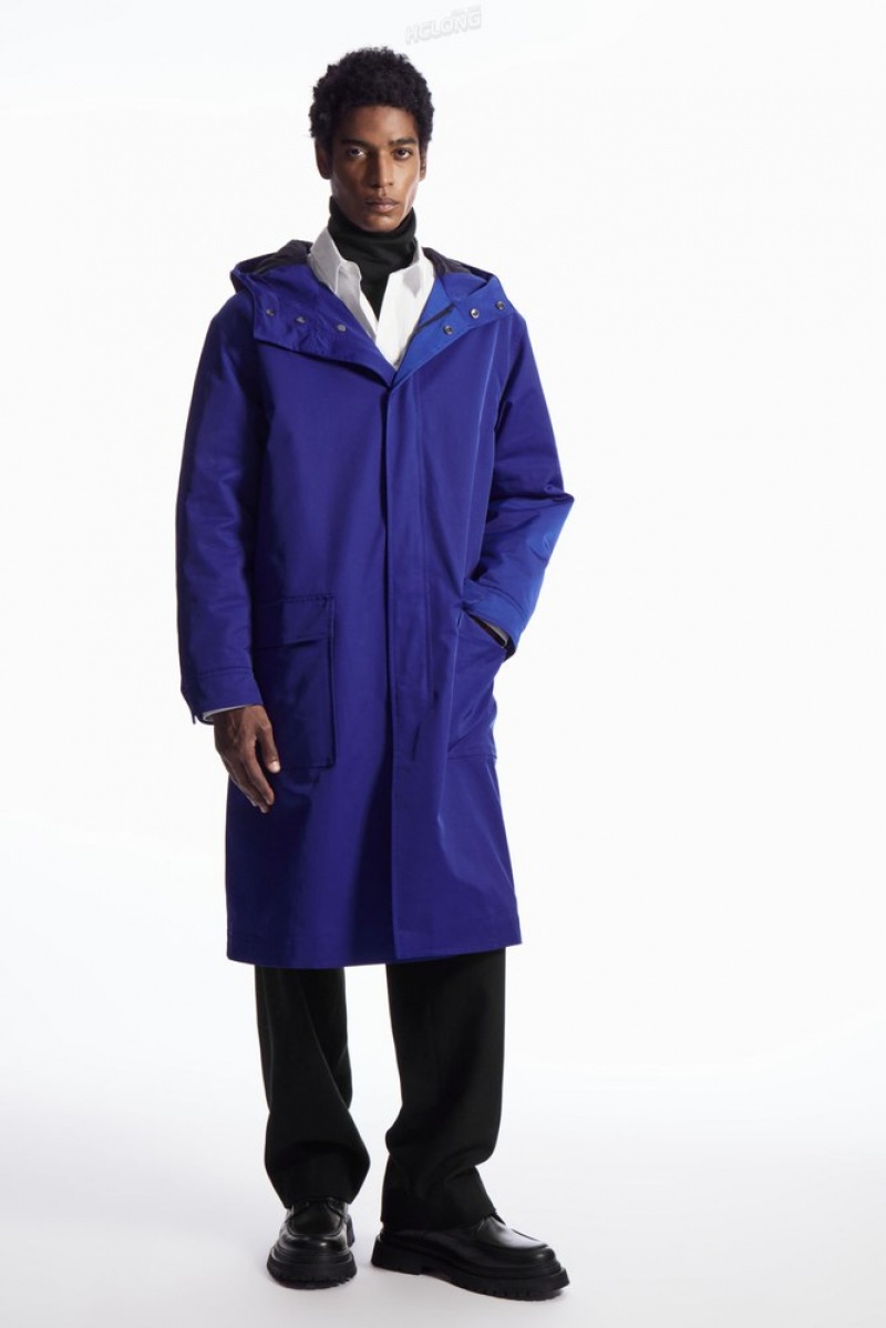 Bright Blue COS Hooded Padded Parka Coats & Jackets | 283051-KBI