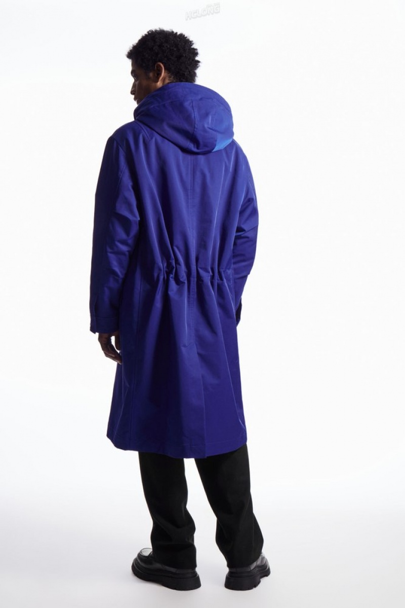 Bright Blue COS Hooded Padded Parka Coats & Jackets | 283051-KBI