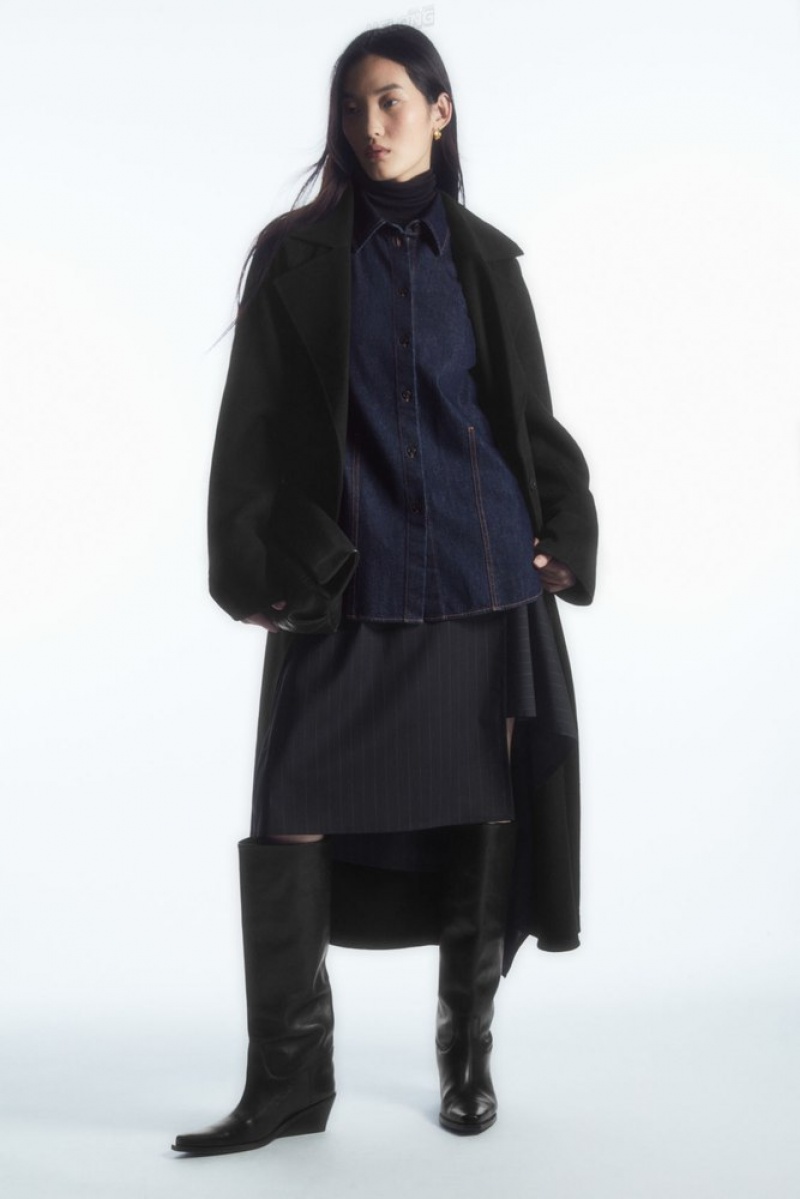 Brown COS Belted Double-Faced Wool Coat Coats & Jackets | 347026-JRK