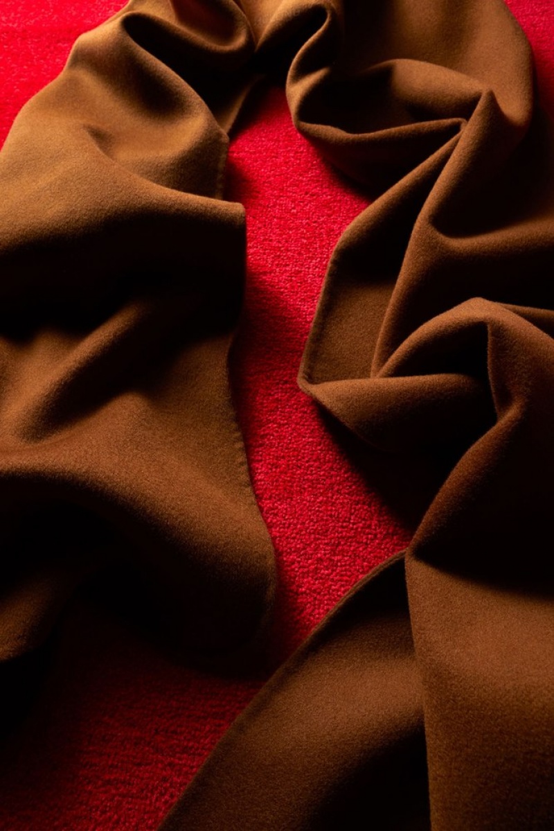 Brown COS Oversized Double-Faced Wool Scarf Scarves | 397510-IXQ