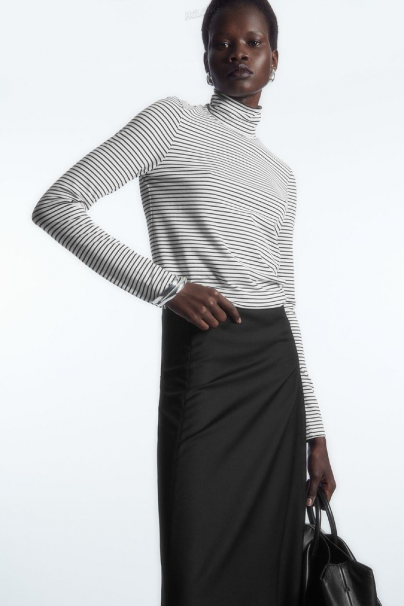 COS Long-Sleeved Jersey Roll-Neck Top Tops | 507284-ZSE