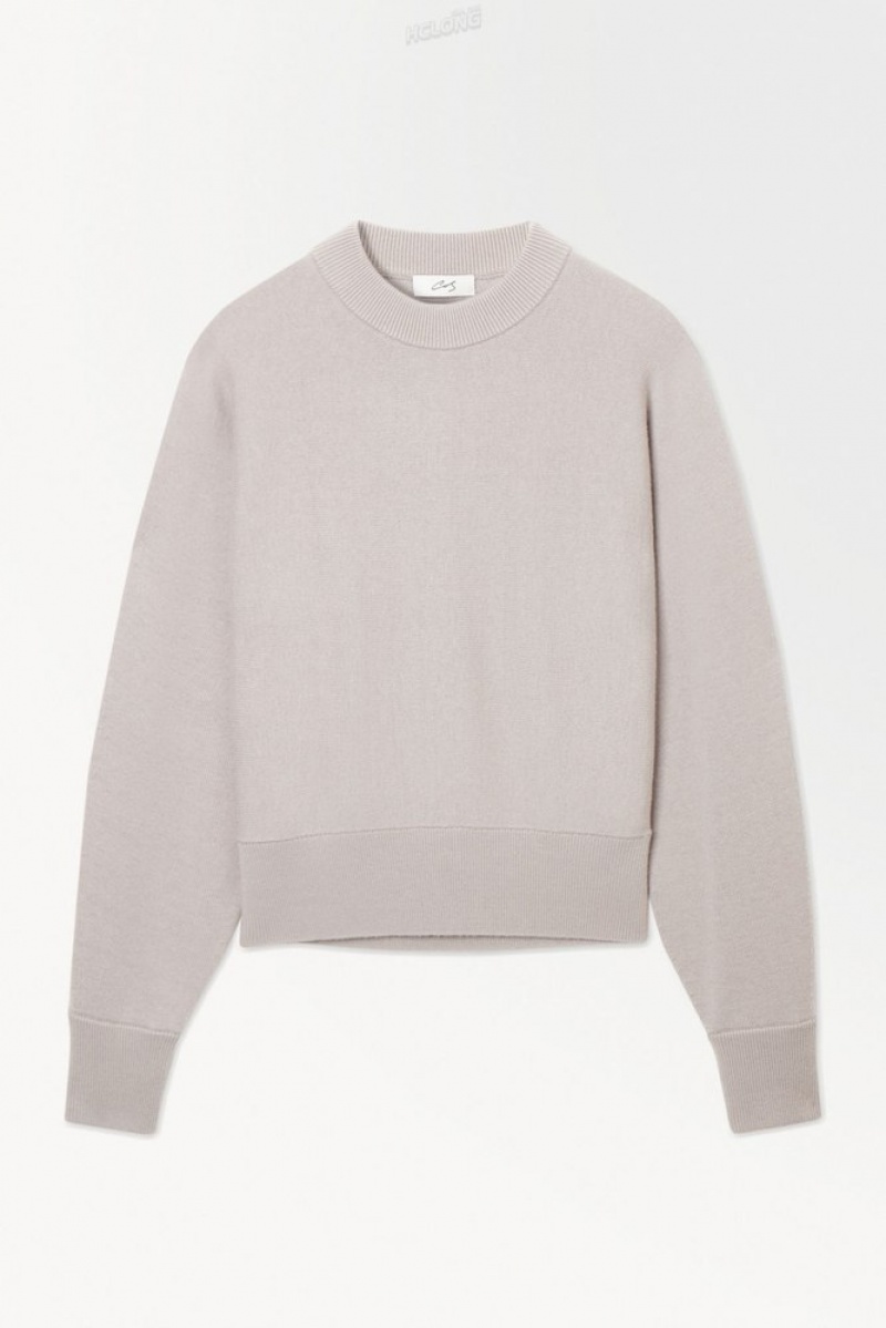 Chalk Beige COS The Essential Cashmere Sweater Sweaters & Cardigans | 320851-FLK