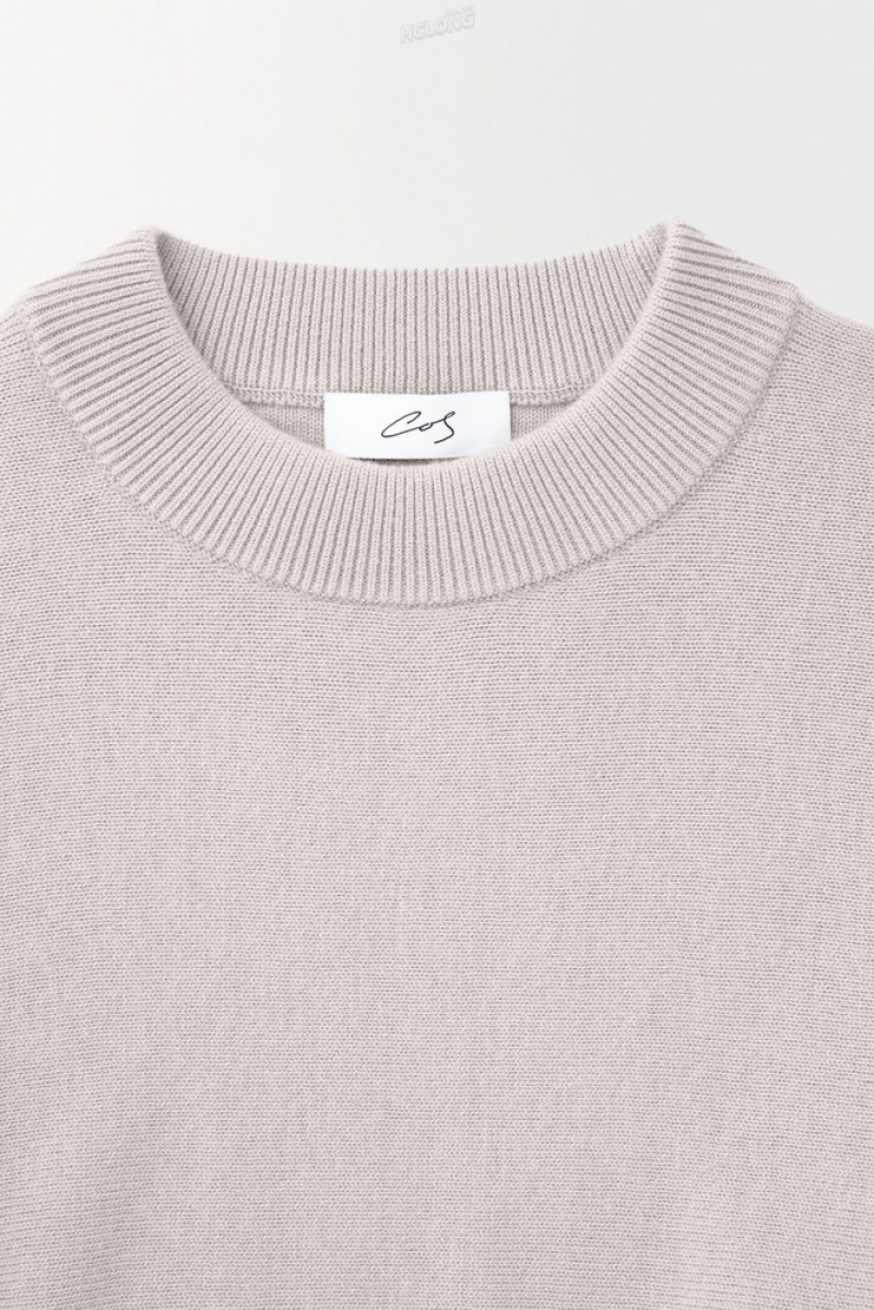 Chalk Beige COS The Essential Cashmere Sweater Sweaters & Cardigans | 320851-FLK