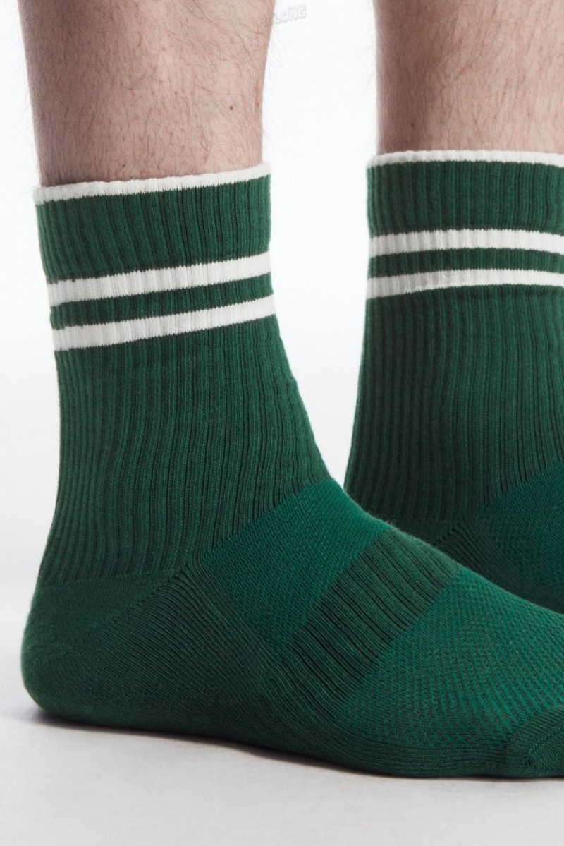 Charcoal MéLange / White COS Striped Sports Socks Socks | 976482-DLW