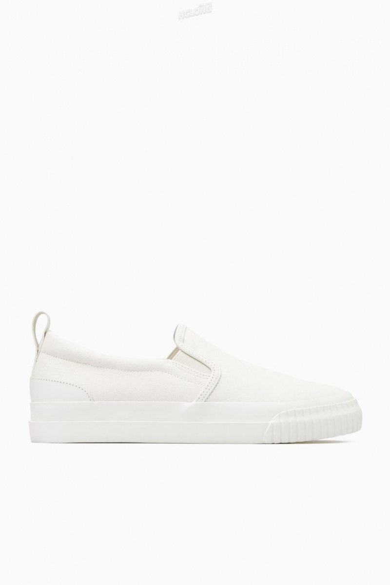 Cream COS Canvas Slip-On Trainers Sneakers | 265438-YPE