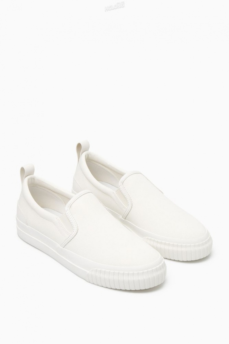 Cream COS Canvas Slip-On Trainers Sneakers | 265438-YPE