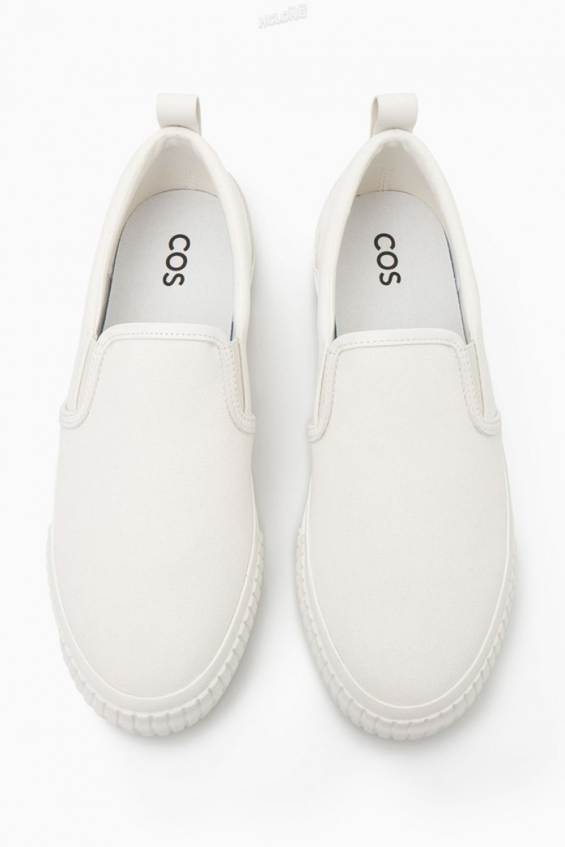 Cream COS Canvas Slip-On Trainers Sneakers | 265438-YPE