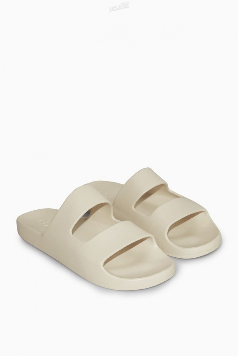 Cream COS Double-Strap Rubber Slides Slides | 951308-MWX