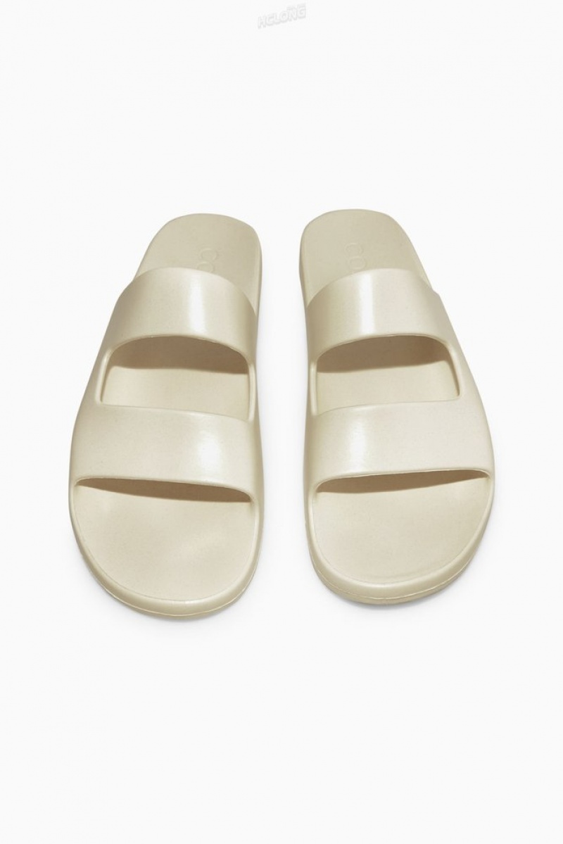 Cream COS Double-Strap Rubber Slides Slides | 951308-MWX