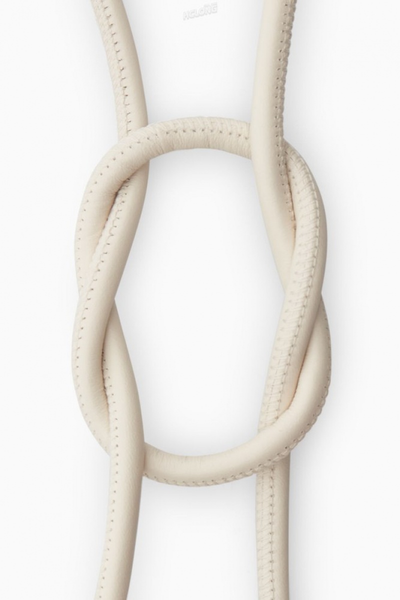 Cream COS Leather Rope Belt Belts | 125394-GUJ