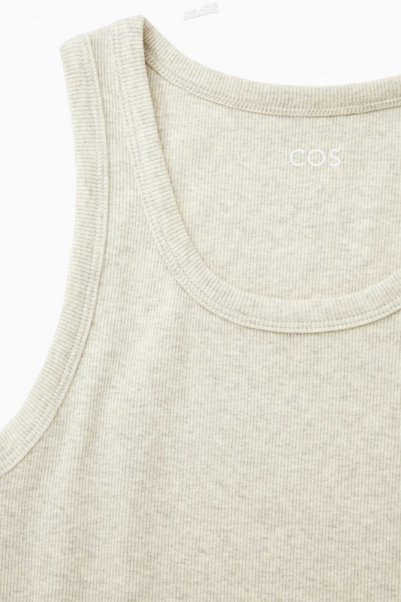 Cream COS Ribbed Tank Top Tops | 269801-LKT