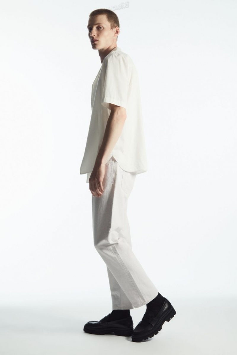 Cream COS Skim Jeans - Straight/Cropped Trousers | 241875-WNC