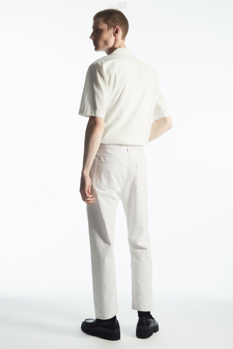 Cream COS Skim Jeans - Straight/Cropped Trousers | 241875-WNC