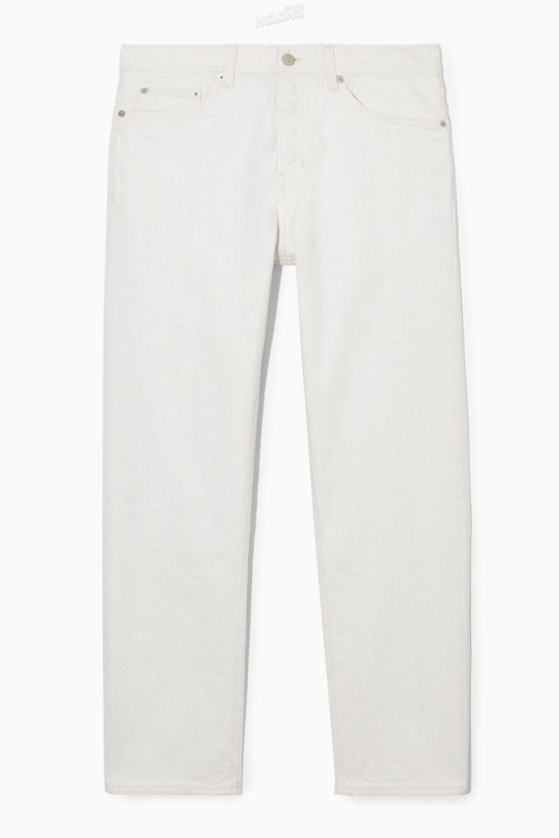 Cream COS Skim Jeans - Straight/Cropped Trousers | 241875-WNC