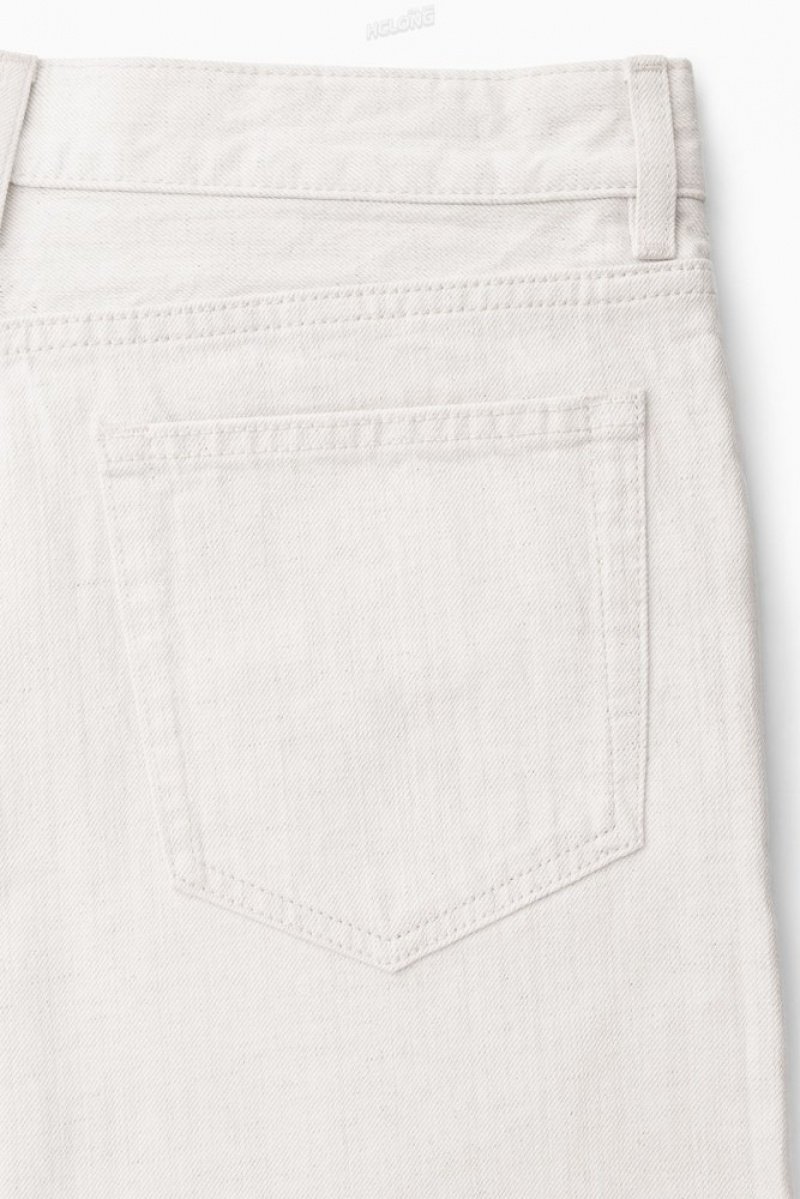 Cream COS Skim Jeans - Straight/Cropped Trousers | 241875-WNC