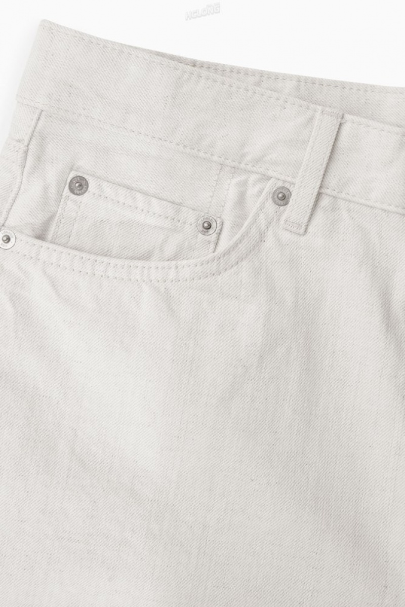 Cream COS Skim Jeans - Straight/Cropped Trousers | 241875-WNC