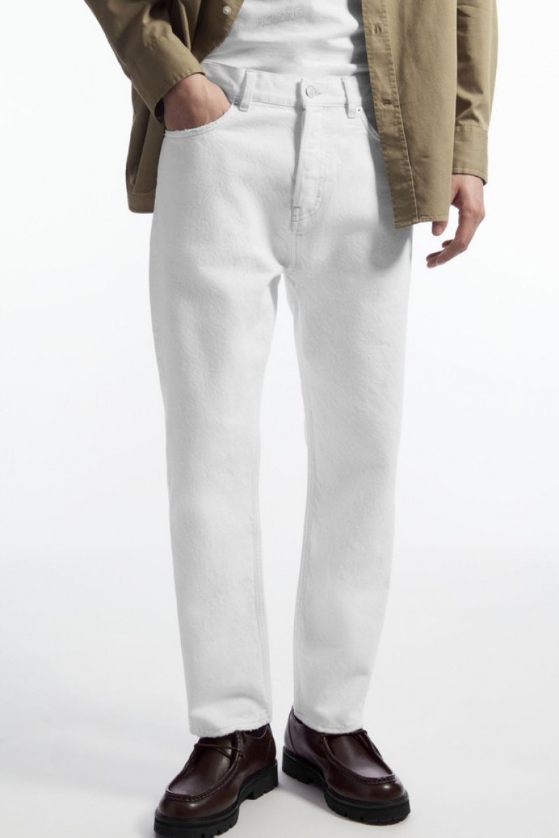 Cream COS Skim Jeans - Straight/Cropped Trousers | 519472-ATF