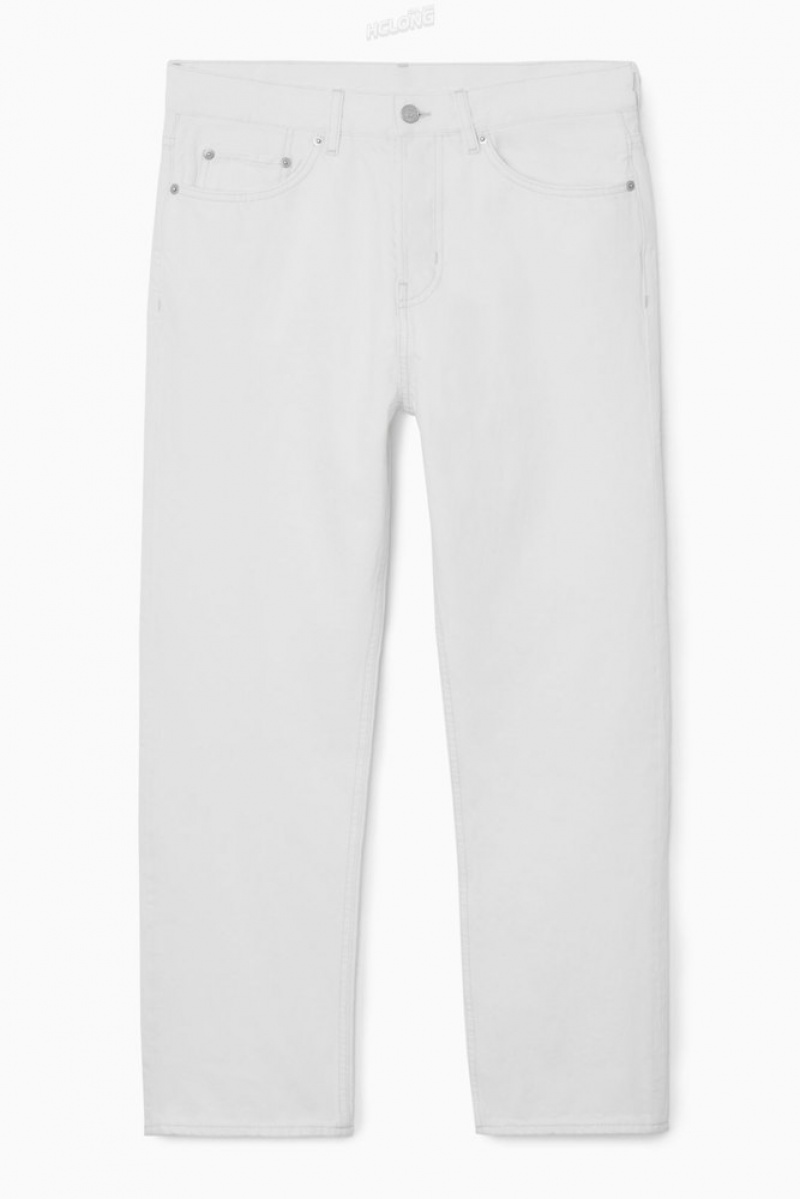 Cream COS Skim Jeans - Straight/Cropped Trousers | 519472-ATF