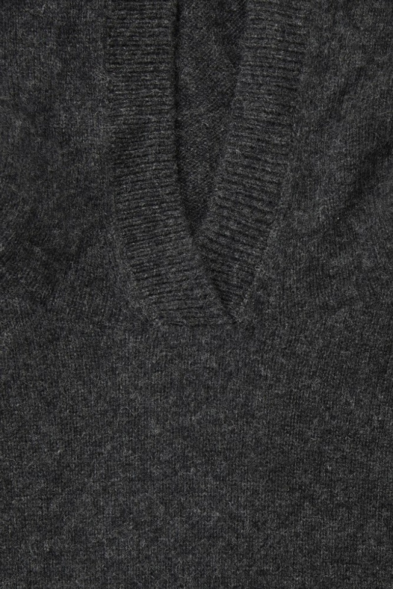 Dark-Grey MéLange COS Pure Cashmere Hoodie Knitwear & Cardigans | 189352-EWL