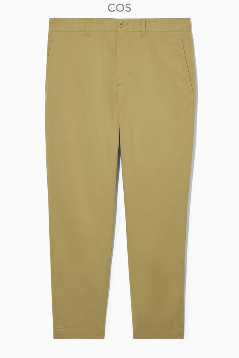 Dark Beige COS Tapered Twill Chinos Pants | 087321-BLX