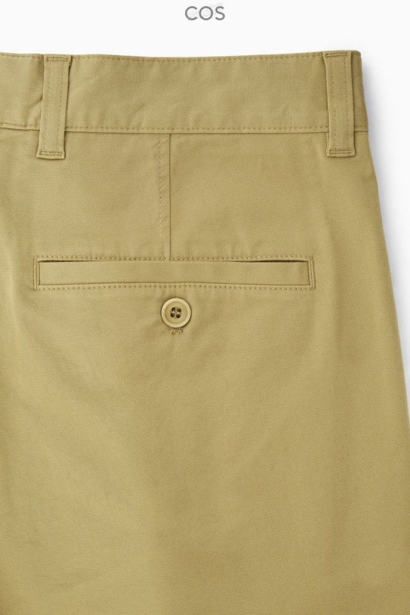 Dark Beige COS Tapered Twill Chinos Pants | 087321-BLX