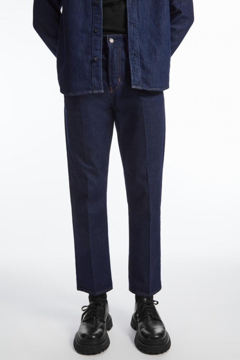 Dark Blue COS Skim Jeans - Straight/Cropped Trousers | 634982-QYW